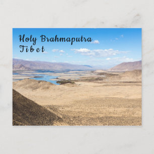 Brahmaputra Fluss und Wüstenlandschaft - Tibet Postkarte