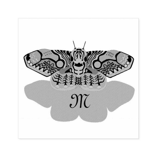 Brahmin Moth Monogram Gummistempel (Prägung)