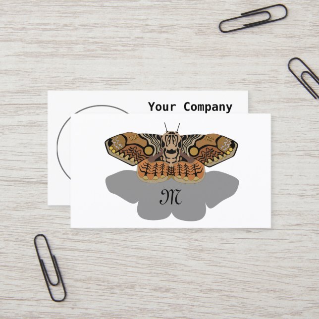 Brahmin Moth Monogram Visitenkarte (Vorderseite/Rückseite Beispiel)