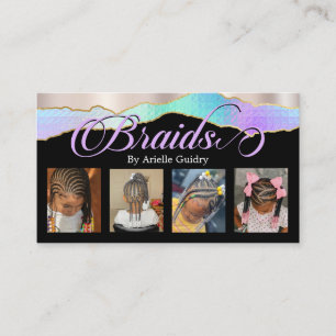 Braid-Stylist für Haarflechten Fotos Holografisch  Visitenkarte