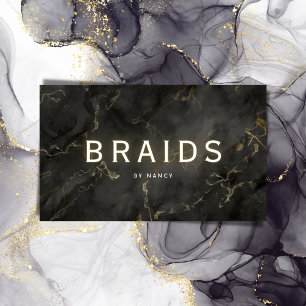Braide aus schwarzem und goldenem Marmor Visitenkarte