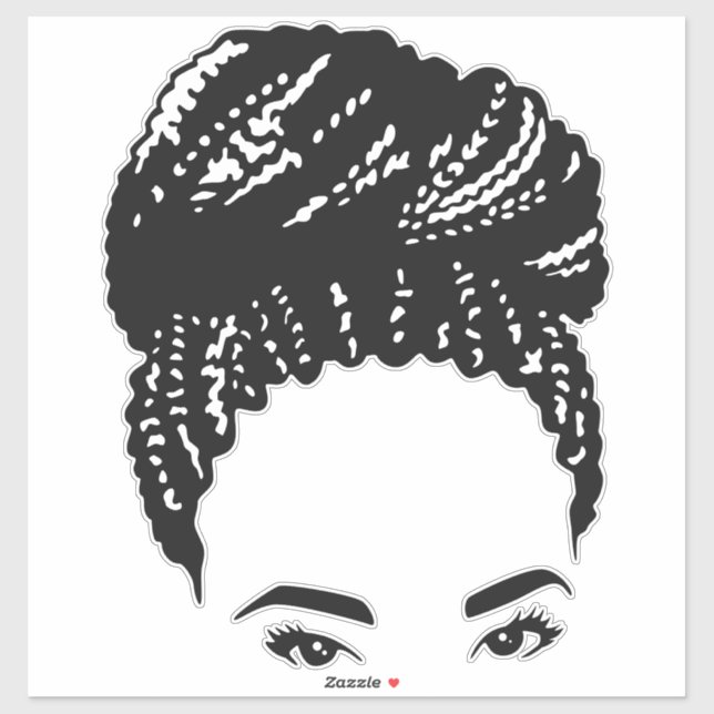 Braided Bun Aufkleber (Blatt)