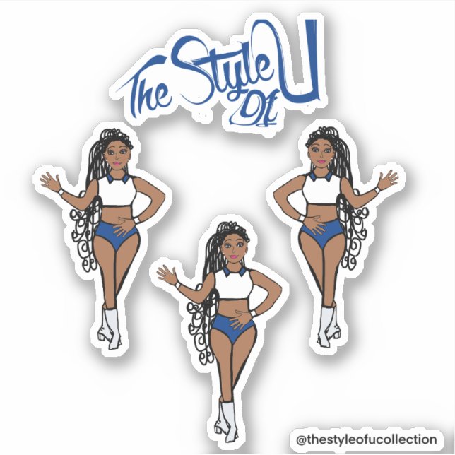 Braided Majorette / Dancer Stickers Blue Aufkleber (Vorderseite)