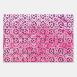 Braided Mandala and Leaf Motif Design" Geschenkpapier Set