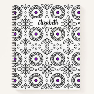 Braided Mandala und Leaf Motif Notizbuch