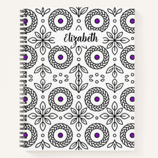 Braided Mandala und Leaf Motif Notizbuch