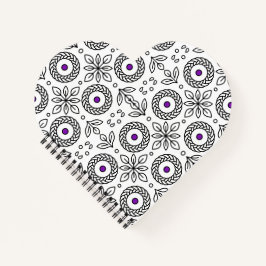 Braided Mandala und Leaf Motif Spiral Notebook Notizbuch