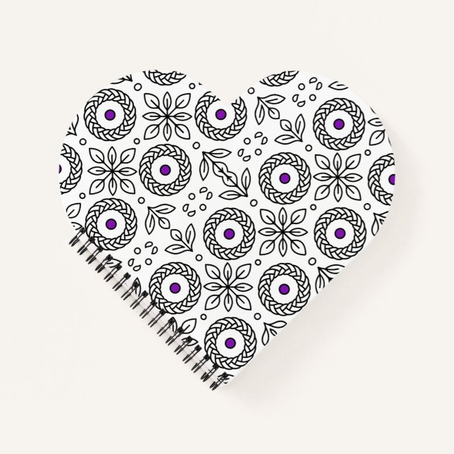 Braided Mandala und Leaf Motif Spiral Notebook Notizbuch (Vorderseite)