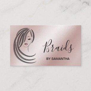 Braids Braided Hair Afro American Women Business C Visitenkarte