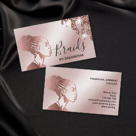 Braids Braided Hair Afro American Women Business C Visitenkarte