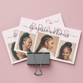 Braids Foto Collage Haarstylist QR Code Visitenkarte