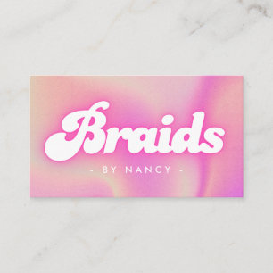 Braids Groovy Retro Pink Visitenkarte
