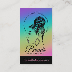 Braids Hair Stylist Braider Beautician Salon Busin Visitenkarte