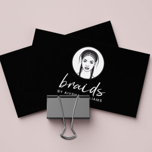 Braids Hair Stylist Moderner Minimal Visitenkarte