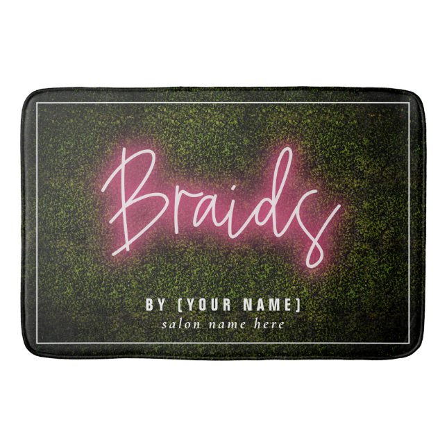 Braids Neon Boxwood Hair Salon Kosmetologe Badematte (Vorderseite)