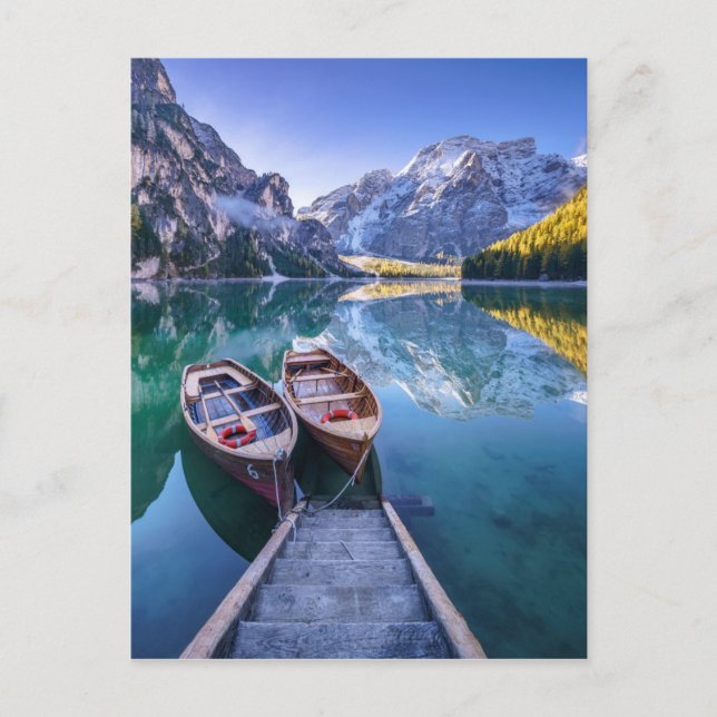Braies Lake | Dolomiten Alpen, Italien Postkarte (Vorderseite)