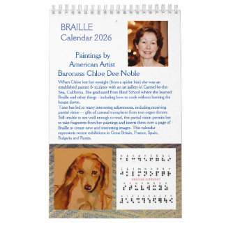 Braille 2026 par Chloe Dee Noble - Calendrier