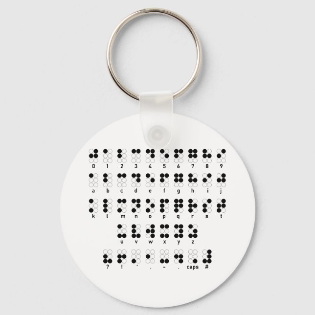 Braille-Alphabet-blinde Buchstaben Schlüsselanhänger (Vorderseite)