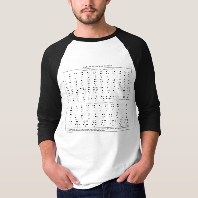 Braille Alphabet Men-Shirt T-Shirt (Vorderseite)
