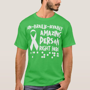 Braille Blind Blindheit Bewusstsein Visuell Beeint T-Shirt