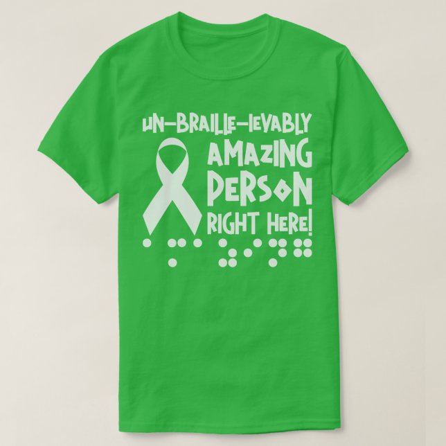 Braille Blind Blindheit Bewusstsein Visuelle Impai T-Shirt (Design vorne)