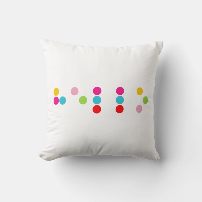 Braille blinde Alphabete Buchstaben hello Kissen (Vorderseite)