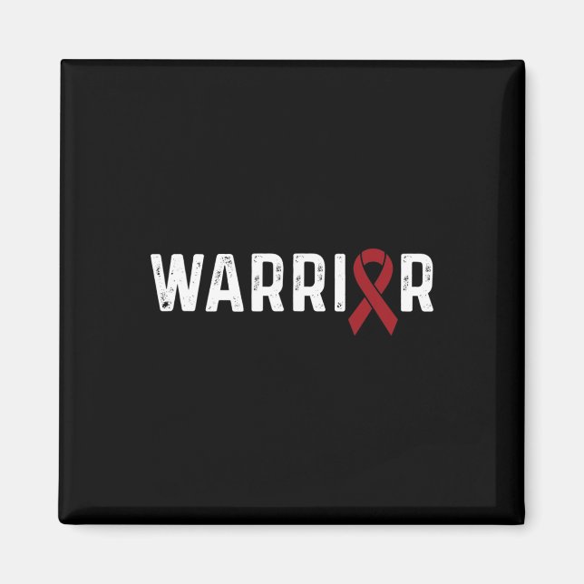 Brain Aneurysm Awareness Burgundy Ribbon Krieger Magnet (Vorne)