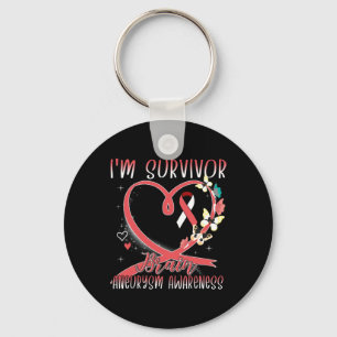 Brain Aneurysm Awareness I’m Survivor Heart Ribbon Schlüsselanhänger