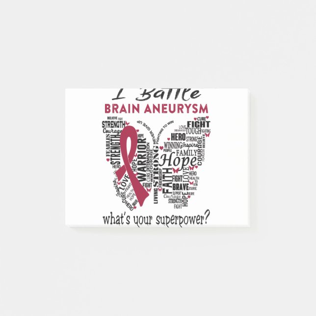 Brain Aneurysm Awareness Month Ribbon Gifts Post-it Klebezettel (Vorderseite)