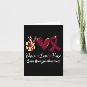 Brain Aneurysm Awareness Peace Liebe Hoffnung Burg Karte