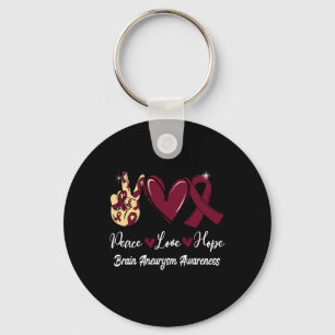 Brain Aneurysm Awareness Peace Liebe Hoffnung Burg Schlüsselanhänger