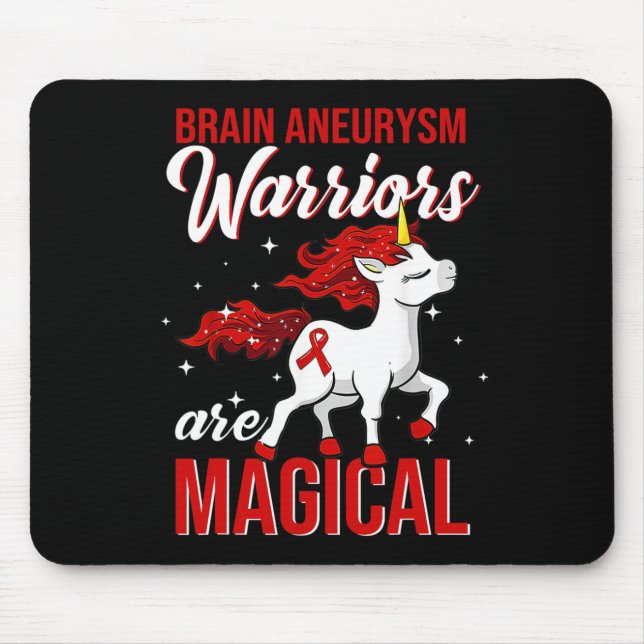 Brain Aneurysm Awareness Warrior Fun Unicorn Mousepad (Vorne)
