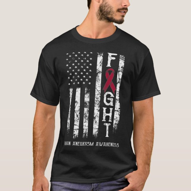 Brain Aneurysm Krieger US-Flagge T-Shirt (Vorderseite)