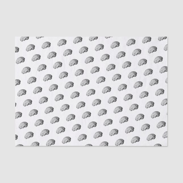 Brain Black & White Horror Geschenkpapier Wrap Tis Seidenpapier (Vorderseite)