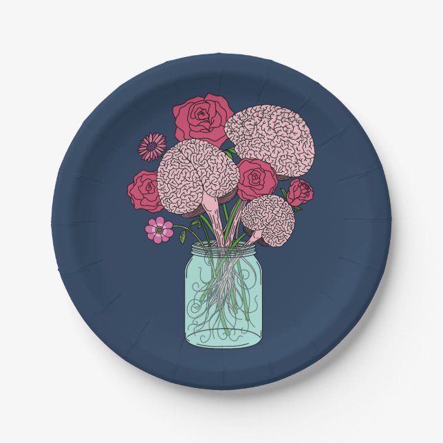 Brain Blume Bouquet Pappteller (Vorderseite)