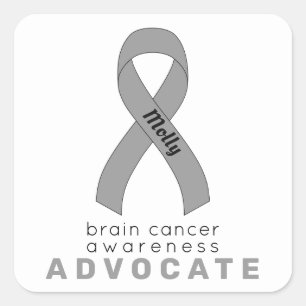 Brain Cancer Advocate Sticker Carré blanc