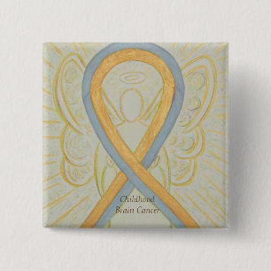 Brain Cancer Angel Awareness Ribbon Buttone im Kin Button