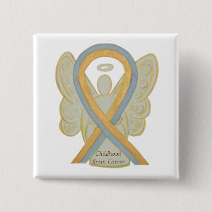 Brain Cancer Angel Awareness Ribbon Buttone im Kin Button
