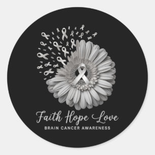 Brain Cancer Awareness Month Faith Hope Liebe Runder Aufkleber