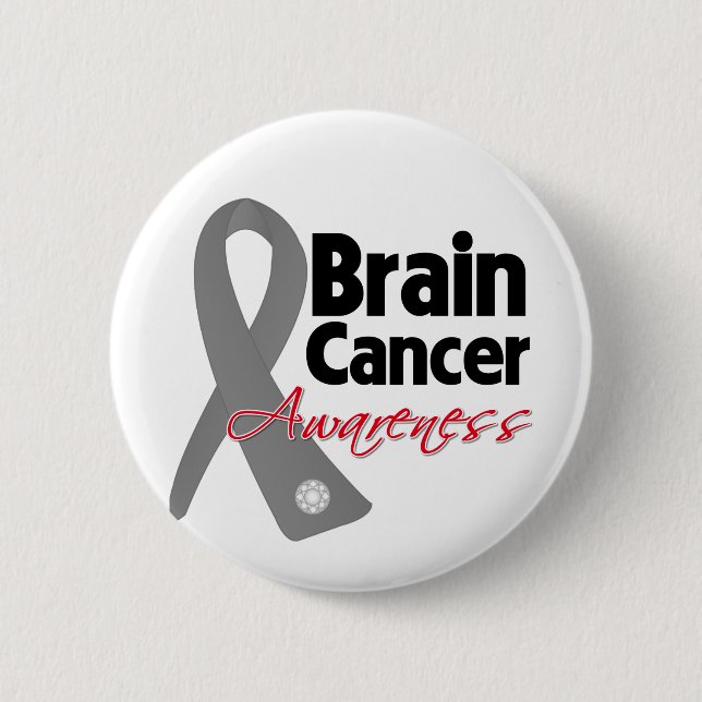 Brain Cancer Awareness Ribbon Button (Vorderseite)