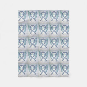 Brain Cancer Awareness Ribbon Fleece Chemo Blanket