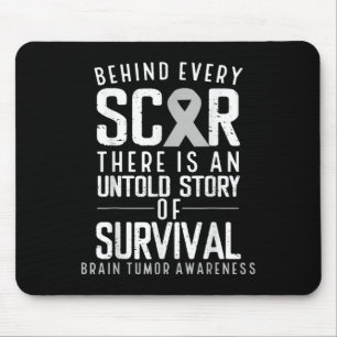 Brain Cancer Awareness Survivor Gray Ribbon Gehirn Mousepad