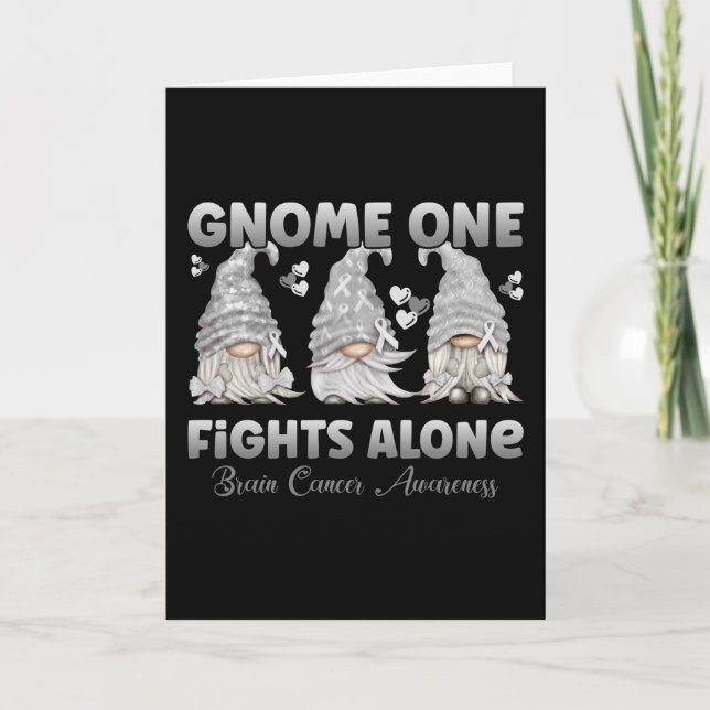 Brain Cancer Gray Ribbon Gnome Karte (Vorderseite)