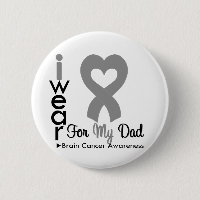 Brain Cancer Heart Ribbon für meinen Vater Button (Vorderseite)