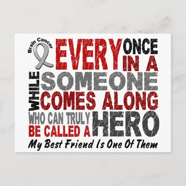 Brain Cancer HERO Bester Freund Postkarte (Vorderseite)