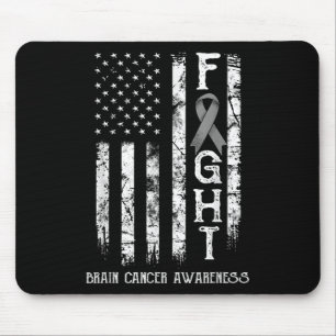 Brain Cancer Warrior Us Flag Mousepad
