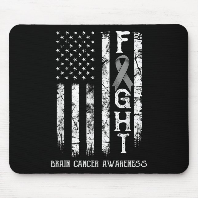 Brain Cancer Warrior Us Flag Mousepad (Vorne)