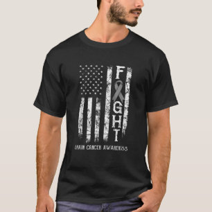 Brain Cancer Warrior US Flag T-Shirt