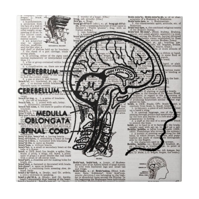 Brain Dictionary Art Tile Fliese (Vorderseite)