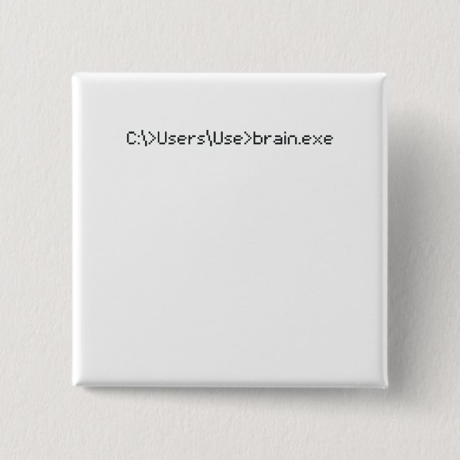 Brain.exe Fun Coder Programmierer-Computer Button (Vorderseite)